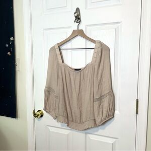 ✧･ﾟboho beige peasant top